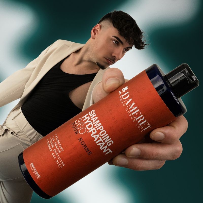 Shampoing anti-pelliculaire homme DAMERET – Hydratation & confort du cuir chevelu | Fabriqué en Provence