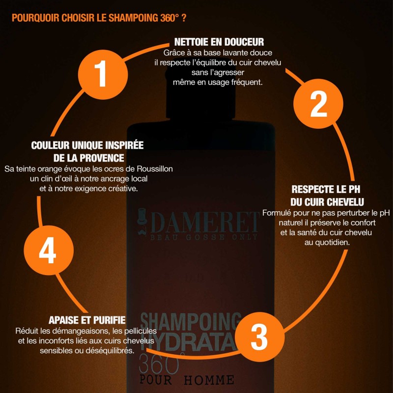 Shampoing DAMRET homme – Formule pro - Fabriqué en Provence