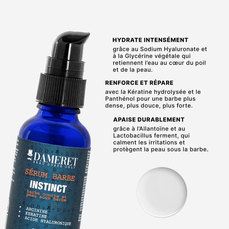 Sérum barbe Dameret Instinct : idéal pour Barbe et Peau