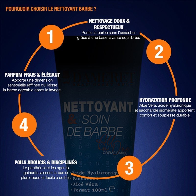 Huile de Barbe et Nettoyant - DAMERET